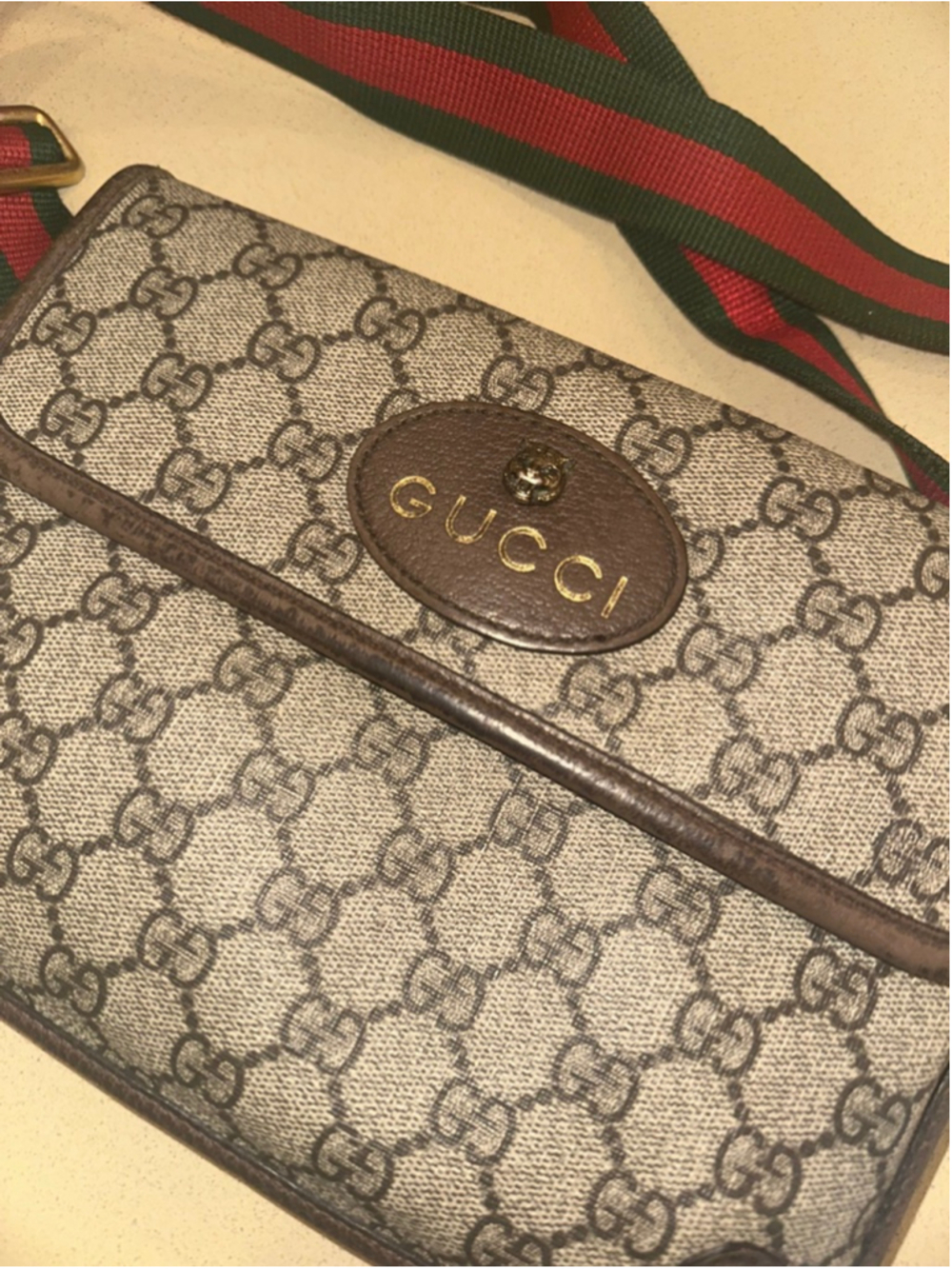 Women's Gucci Crossbody Belt Bag One Size Beige Brown 100% authentic - Picture 3 of 9
